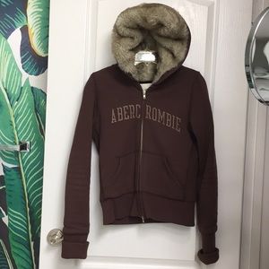 Abercrombie brown hooded jacket